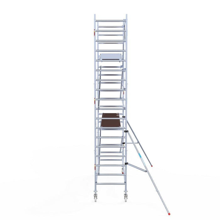 Rollgerüst Euroscaffold Original 90x305 6,2m Arbeitshöhe an der Fassade - Gerüstexpress.de