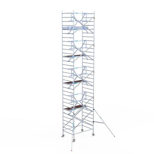 Rollgerüst Euroscaffold Professionell 135x190 10,2m Arbeitshöhe an der Fassade - Gerüstexpress.de