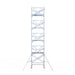 Rollgerüst Euroscaffold Professionell 135x190 10,2m Arbeitshöhe Carbonplattform gegen Fassade - Gerüstexpress.de
