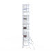 Rollgerüst Euroscaffold Professionell 135x190 10,2m Arbeitshöhe Carbonplattform gegen Fassade - Gerüstexpress.de