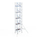 Rollgerüst Euroscaffold Professionell 135x190 11,2m Arbeitshöhe Carbonplattform gegen Fassade - Gerüstexpress.de
