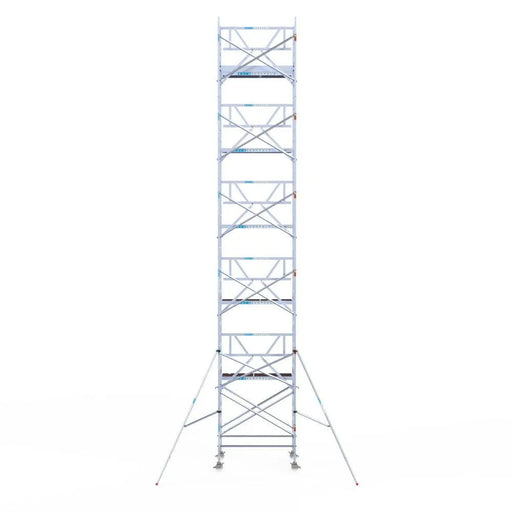 Rollgerüst Euroscaffold Professionell 135x190 12,2m Arbeitshöhe an der Fassade - Gerüstexpress.de