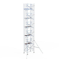 Rollgerüst Euroscaffold Professionell 135x190 12,2m Arbeitshöhe an der Fassade