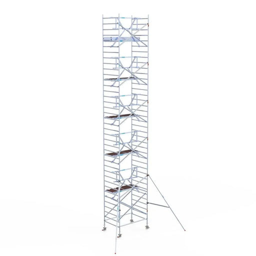 Rollgerüst Euroscaffold Professionell 135x190 12,2m Arbeitshöhe an der Fassade - Gerüstexpress.de