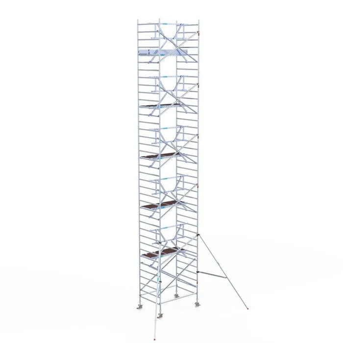 Rollgerüst Euroscaffold Professionell 135x190 12,2m Arbeitshöhe an der Fassade - Gerüstexpress.de