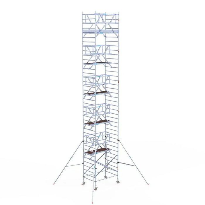 Rollgerüst Euroscaffold Professionell 135x190 12,2m Arbeitshöhe Carbonplattform freistehend - Gerüstexpress.de