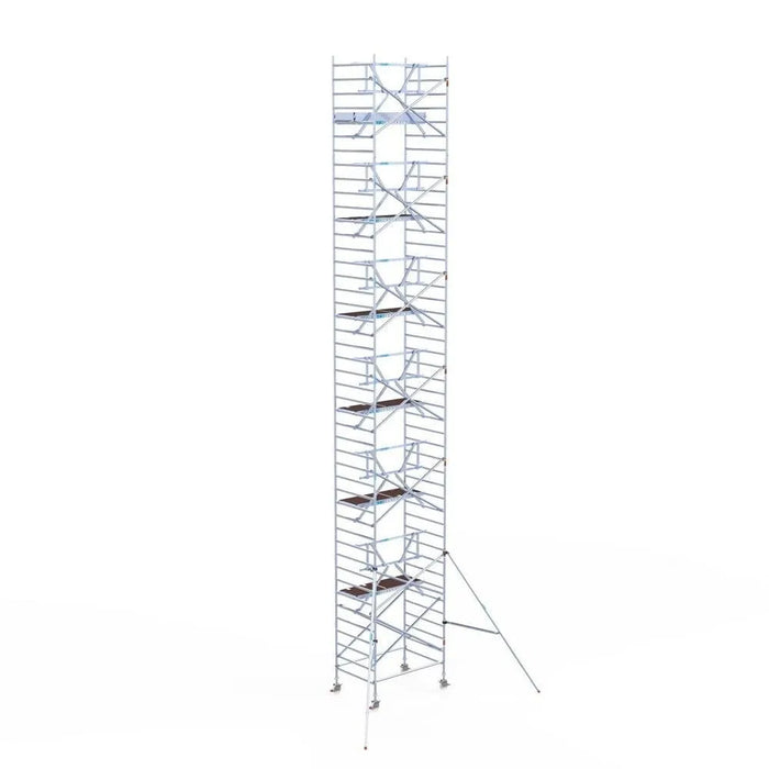 Rollgerüst Euroscaffold Professionell 135x190 14,2m Arbeitshöhe an der Fassade - Gerüstexpress.de