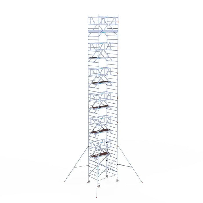 Rollgerüst Euroscaffold Professionell 135x190 14,2m Arbeitshöhe Carbonplattform freistehend - Gerüstexpress.de