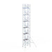 Rollgerüst Euroscaffold Professionell 135x190 14,2m Arbeitshöhe Carbonplattform gegen Fassade - Gerüstexpress.de