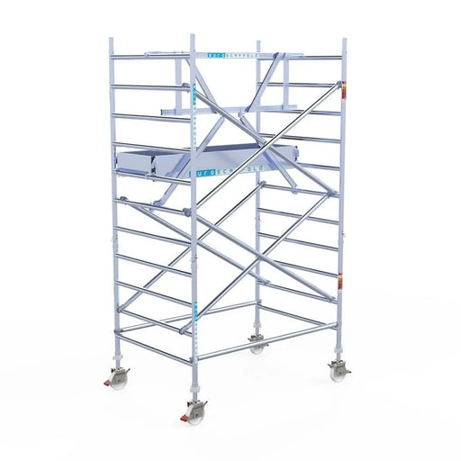Rollgerüst Euroscaffold Professionell 135x190 4,2m Arbeitshöhe an der Fassade - Gerüstexpress.de