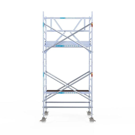 Rollgerüst Euroscaffold Professionell 135x190 5,2m Arbeitshöhe an der Fassade - Gerüstexpress.de