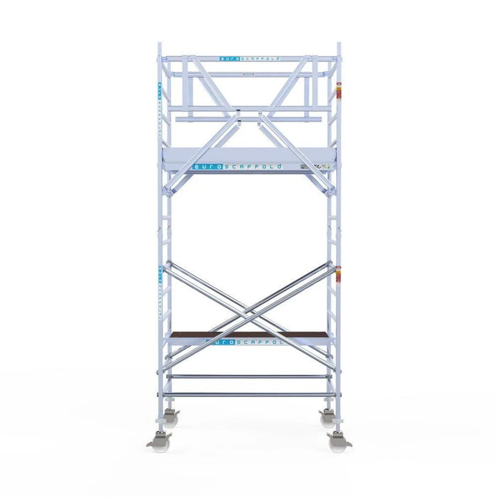 Rollgerüst Euroscaffold Professionell 135x190 5,2m Arbeitshöhe Carbonplattform freistehend - Gerüstexpress.de