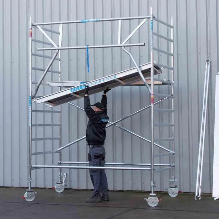 Rollgerüst Euroscaffold Professionell 135x190 5,2m Arbeitshöhe freistehend - Gerüstexpress.de
