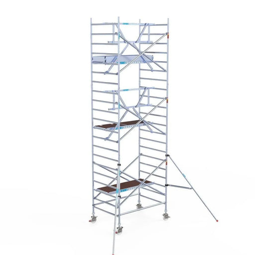 Rollgerüst Euroscaffold Professionell 135x190 7,2m Arbeitshöhe an der Fassade - Gerüstexpress.de