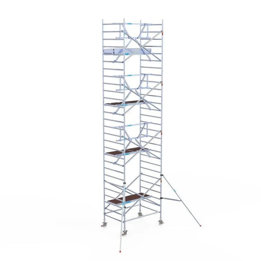 Rollgerüst Euroscaffold Professionell 135x190 9,2m Arbeitshöhe an der Fassade - Gerüstexpress.de