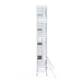 Rollgerüst Euroscaffold Professionell 135x250 10,2m Arbeitshöhe Carbonplattform gegen Fassade - Gerüstexpress.de
