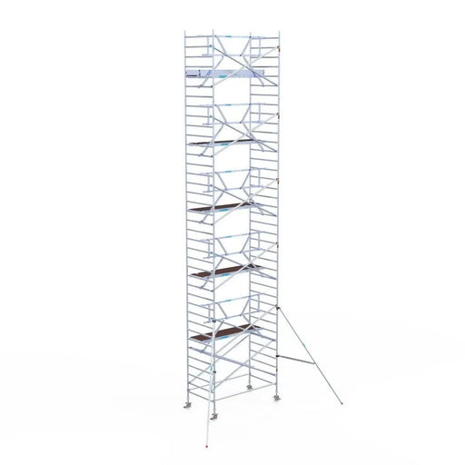 Rollgerüst Euroscaffold Professionell 135x250 12,2m Arbeitshöhe an der Fassade - Gerüstexpress.de