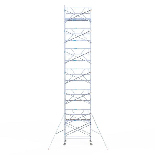 Rollgerüst Euroscaffold Professionell 135x250 14,2m Arbeitshöhe an der Fassade - Gerüstexpress.de