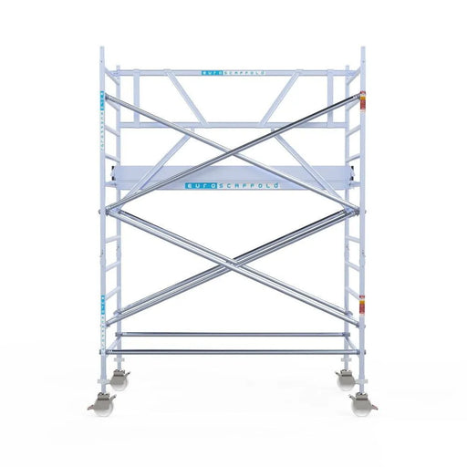 Rollgerüst Euroscaffold Professionell 135x250 4,2m Arbeitshöhe an der Fassade - Gerüstexpress.de