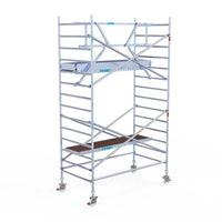 Rollgerüst Euroscaffold Professionell 135x250 5,2m Arbeitshöhe an der Fassade