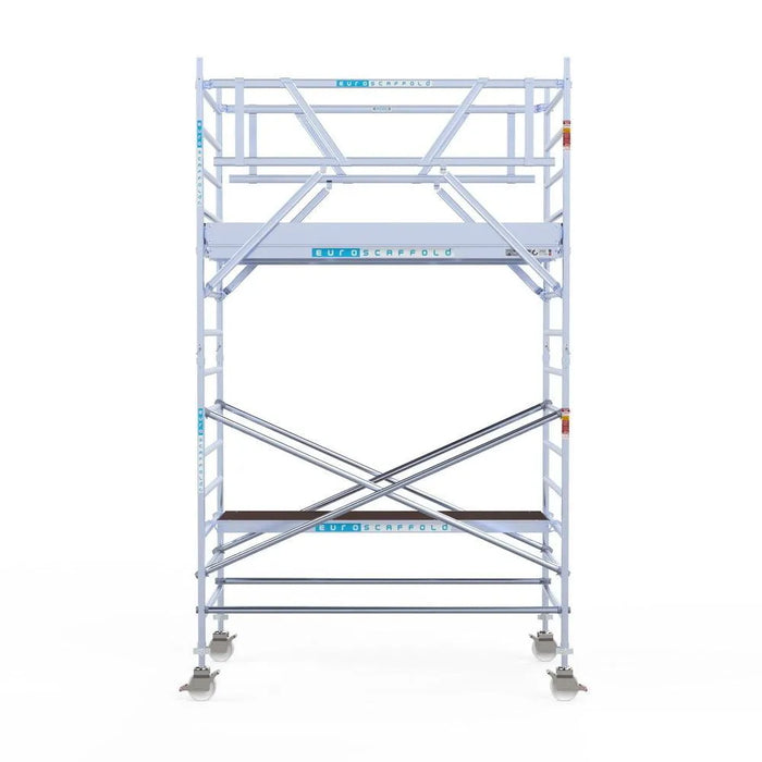 Rollgerüst Euroscaffold Professionell 135x250 5,2m Arbeitshöhe Carbonplattform freistehend - Gerüstexpress.de