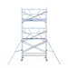 Rollgerüst Euroscaffold Professionell 135x250 6,2m Arbeitshöhe an der Fassade - Gerüstexpress.de