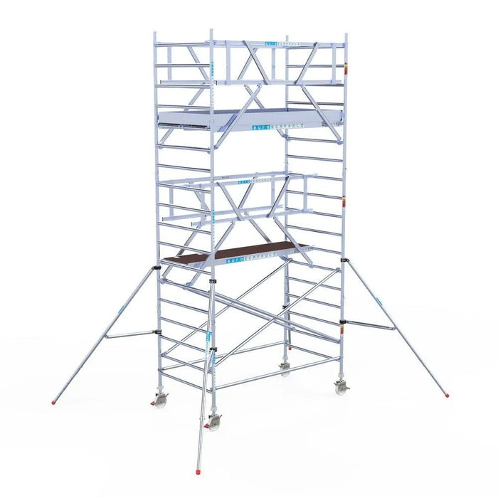 Rollgerüst Euroscaffold Professionell 135x250 6,2m Arbeitshöhe freistehend - Gerüstexpress.de