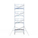 Rollgerüst Euroscaffold Professionell 135x250 9,2m Arbeitshöhe Carbonplattform gegen Fassade - Gerüstexpress.de
