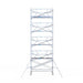 Rollgerüst Euroscaffold Professionell 135x305 10,2m Arbeitshöhe Carbonplattform gegen Fassade - Gerüstexpress.de