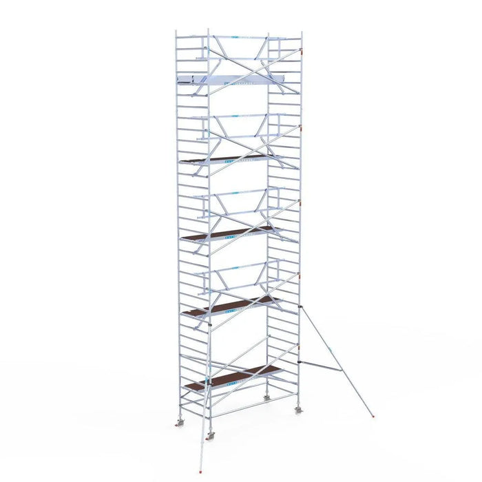 Rollgerüst Euroscaffold Professionell 135x305 11,2m Arbeitshöhe an der Fassade - Gerüstexpress.de