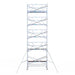 Rollgerüst Euroscaffold Professionell 135x305 11,2m Arbeitshöhe Carbonplattform gegen Fassade - Gerüstexpress.de