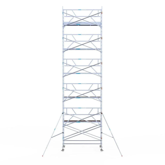 Rollgerüst Euroscaffold Professionell 135x305 12,2m Arbeitshöhe an der Fassade - Gerüstexpress.de