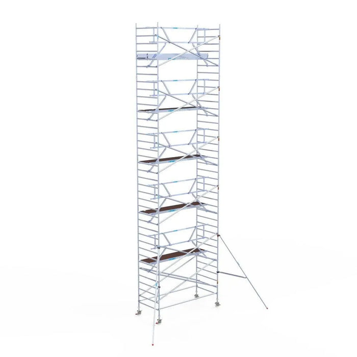 Rollgerüst Euroscaffold Professionell 135x305 12,2m Arbeitshöhe an der Fassade - Gerüstexpress.de