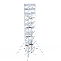 Echafaudage roulant Euroscaffold Professional 135x305 hauteur de travail 12,2m autoportant