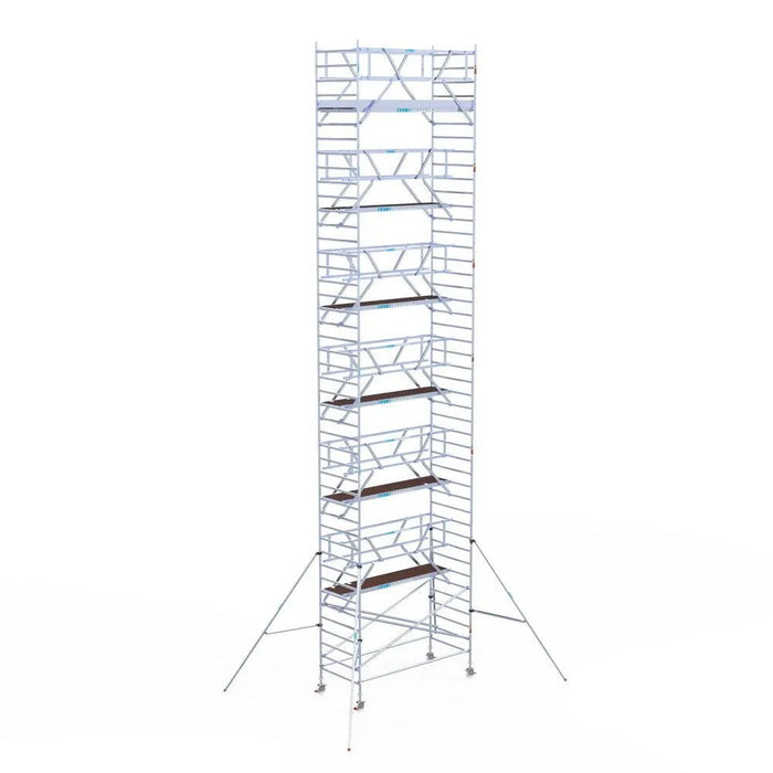 Rollgerüst Euroscaffold Professionell 135x305 14,2m Arbeitshöhe Carbonplattform freistehend - Gerüstexpress.de
