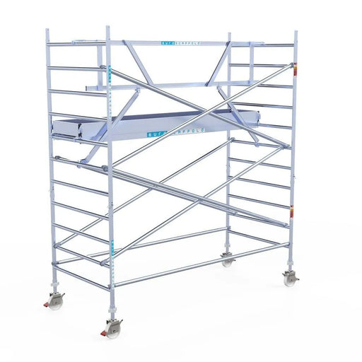 Rollgerüst Euroscaffold Professionell 135x305 4,2m Arbeitshöhe an der Fassade - Gerüstexpress.de