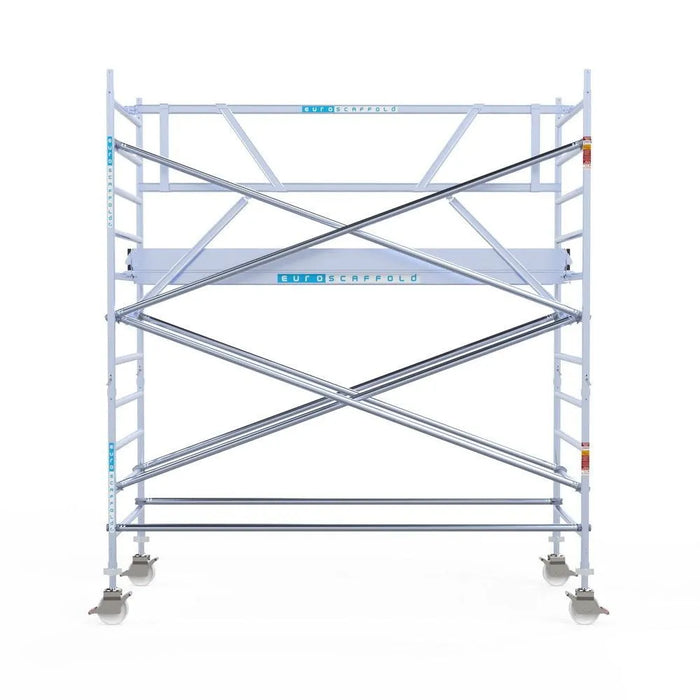 Rollgerüst Euroscaffold Professionell 135x305 4,2m Arbeitshöhe an der Fassade - Gerüstexpress.de