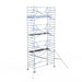 Rollgerüst Euroscaffold Professionell 135x305 8,2m Arbeitshöhe Carbonplattform gegen Fassade - Gerüstexpress.de