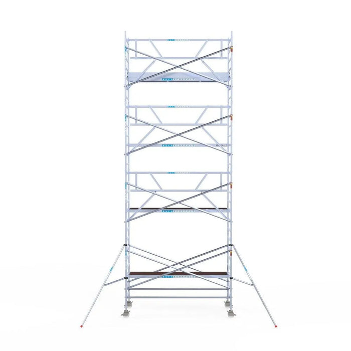 Rollgerüst Euroscaffold Professionell 135x305 9,2m Arbeitshöhe an der Fassade - Gerüstexpress.de