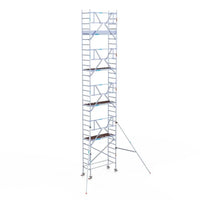 Rollgerüst Euroscaffold Professionell 75x190 10,2m Arbeitshöhe Carbonplattform gegen Fassade