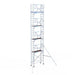 Rollgerüst Euroscaffold Professionell 75x190 10,2m Arbeitshöhe Carbonplattform gegen Fassade - Gerüstexpress.de