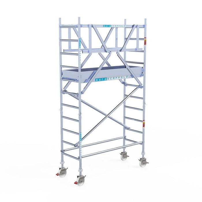 Rollgerüst Euroscaffold Professionell 75x190 4,2m Arbeitshöhe Carbonplattform freistehend - Gerüstexpress.de