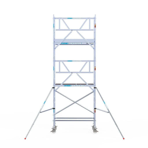 Rollgerüst Euroscaffold Professionell 75x190 6,2m Arbeitshöhe an der Fassade - Gerüstexpress.de