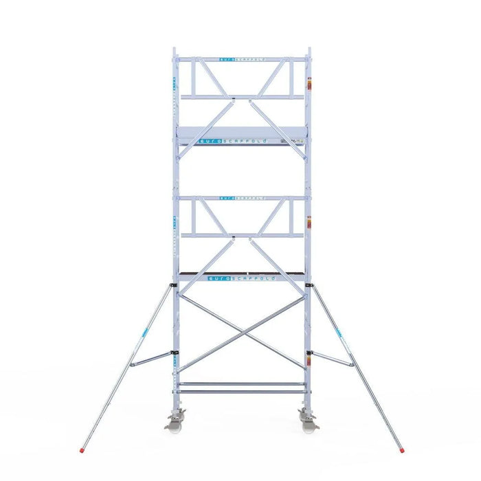 Rollgerüst Euroscaffold Professionell 75x190 6,2m Arbeitshöhe an der Fassade - Gerüstexpress.de