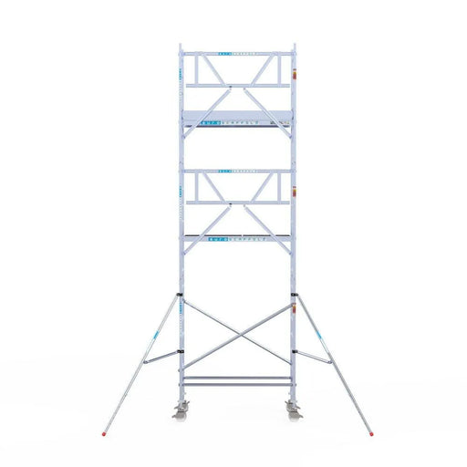 Rollgerüst Euroscaffold Professionell 75x190 7,2m Arbeitshöhe an der Fassade - Gerüstexpress.de