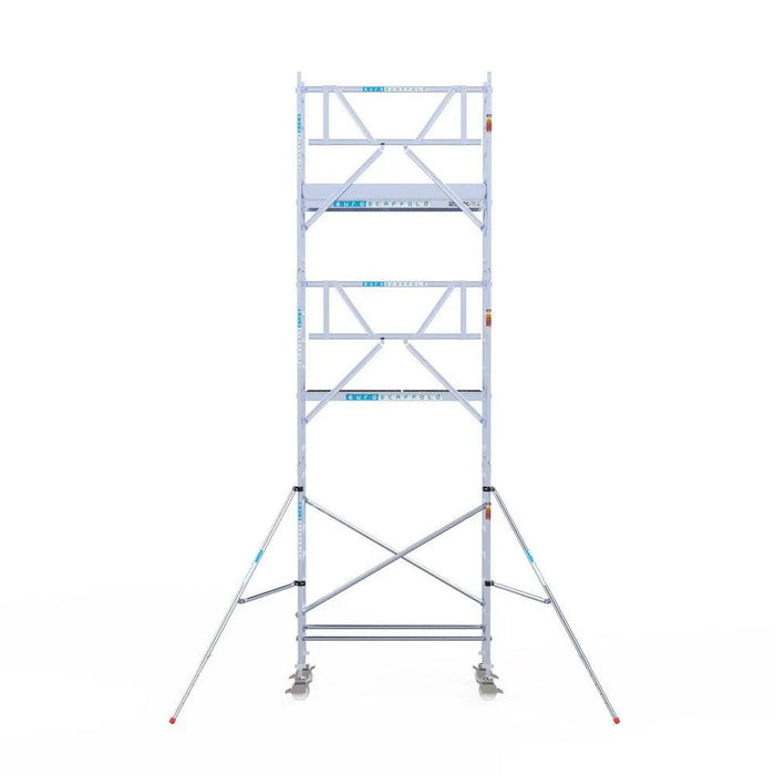Rollgerüst Euroscaffold Professionell 75x190 7,2m Arbeitshöhe an der Fassade - Gerüstexpress.de