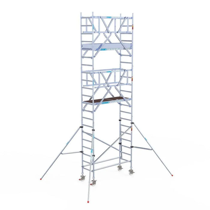 Rollgerüst Euroscaffold Professionell 75x190 7,2m Arbeitshöhe Carbonplattform freistehend - Gerüstexpress.de