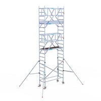 Rollgerüst Euroscaffold Professionell 75x190 7,2m Arbeitshöhe freistehend