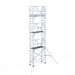 Rollgerüst Euroscaffold Professionell 75x190 8,2m Arbeitshöhe Carbonplattform gegen Fassade - Gerüstexpress.de