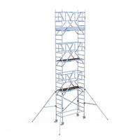 Rollgerüst Euroscaffold Professionell 75x190 8,2m Arbeitshöhe freistehend